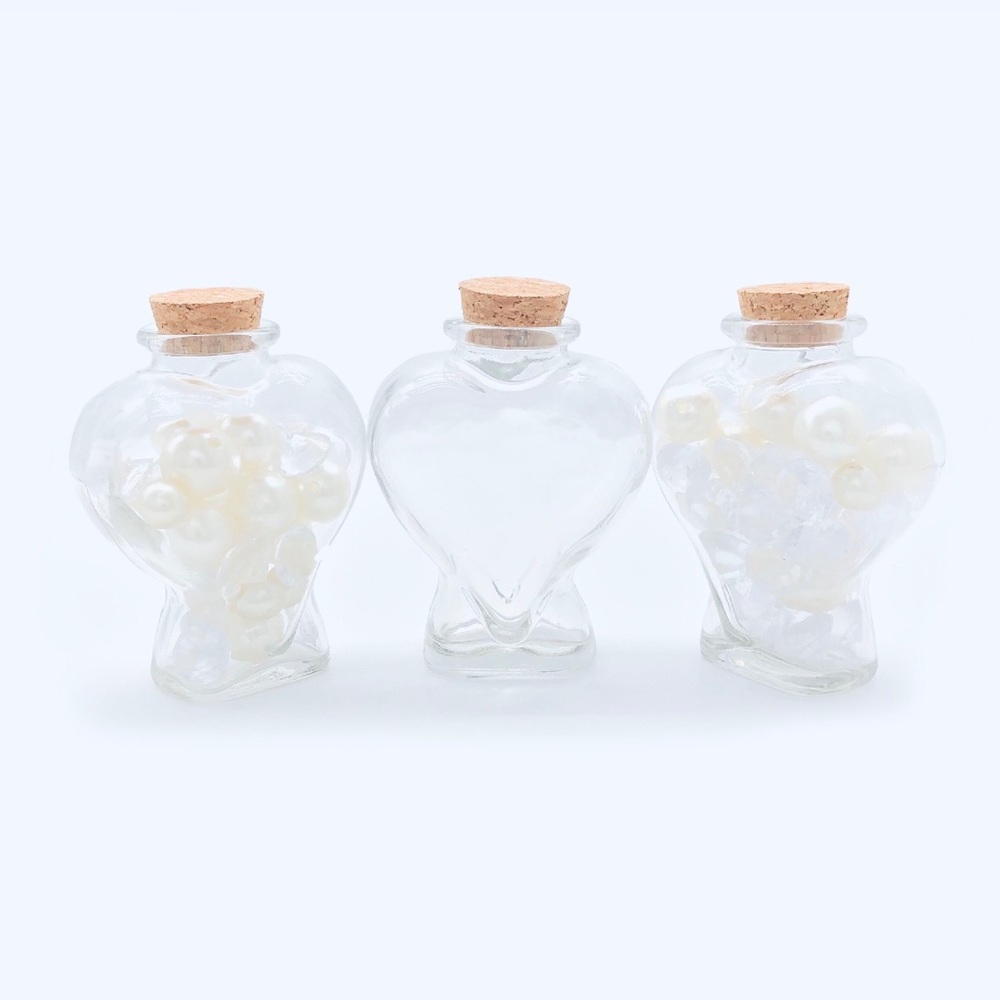 Three Heart Glass Bottles Vase